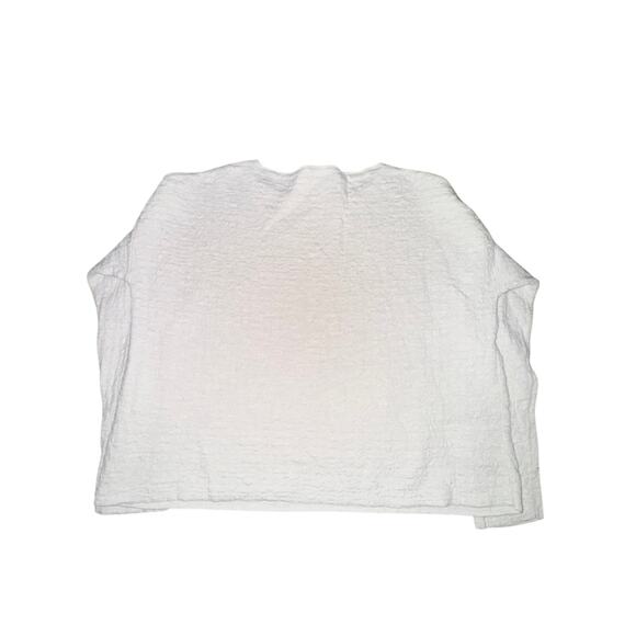 Eileen Fisher Sweater Women's Size M Light Gray Boat Neck Organic Linen Cotton - Picture 3 of 5